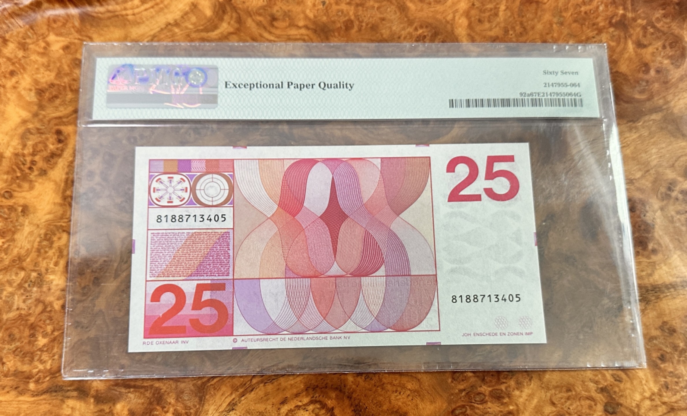 Chase Auction 第17期 - - 外钞、民国钞和人民币混合场！（临时有事，推迟到20号） 1971年荷兰25盾，PMG67分！初版！管风琴大师韦斯林克！