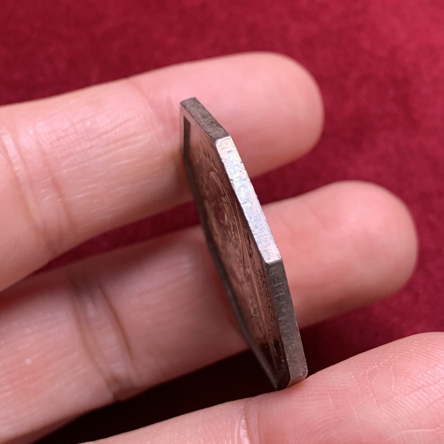 《竞宝斋》第135场-周日，周一连拍 (全场包邮) 法国1818年 火龙 五彩银制八角 JETON 代币 原味五彩实为难得 14.89克 33.7mm