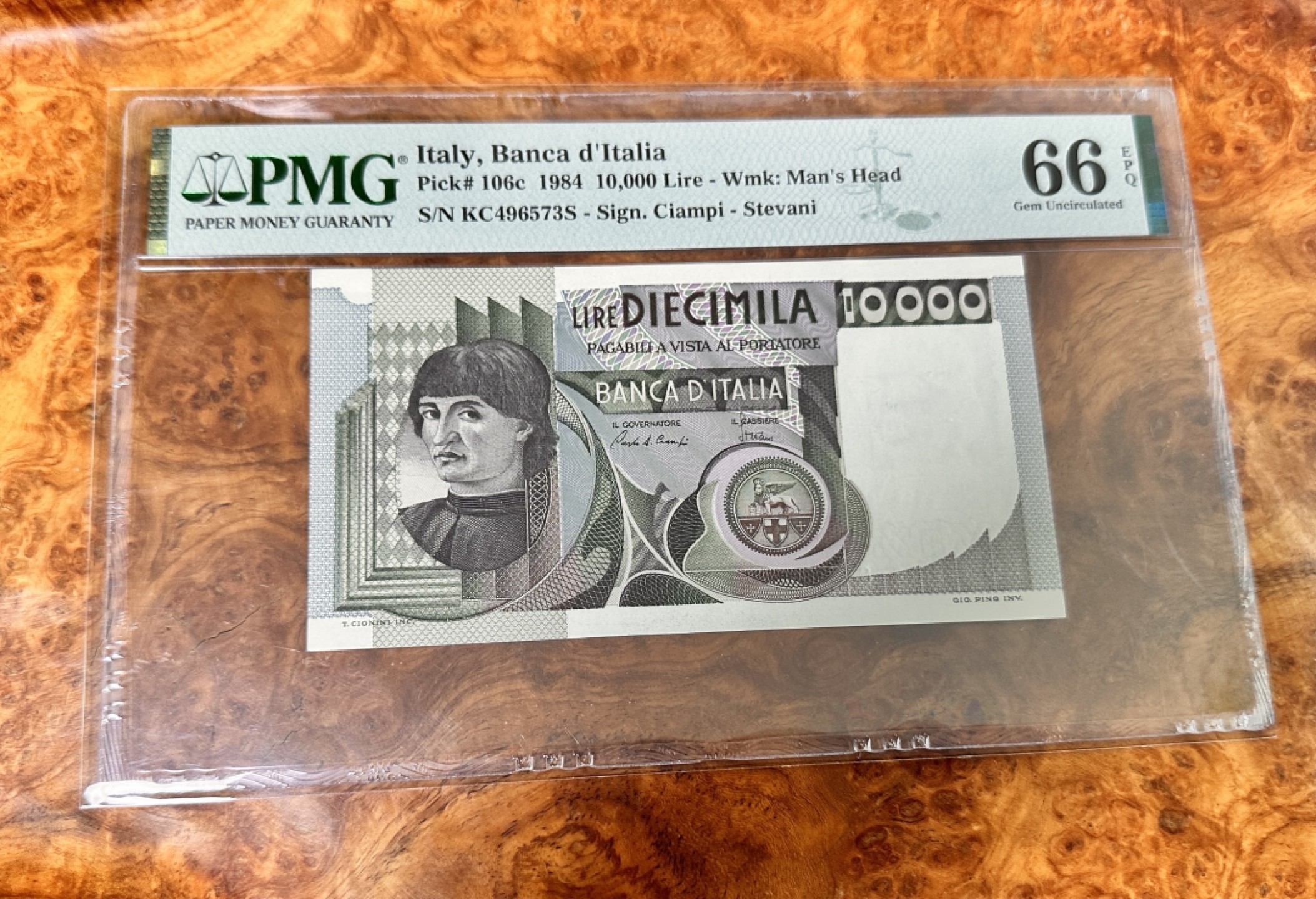 Chase Auction 第17期 - - 外钞、民国钞和人民币混合场！（临时有事，推迟到20号） 意大利1984年10000里拉，PMG66！稀少品种！