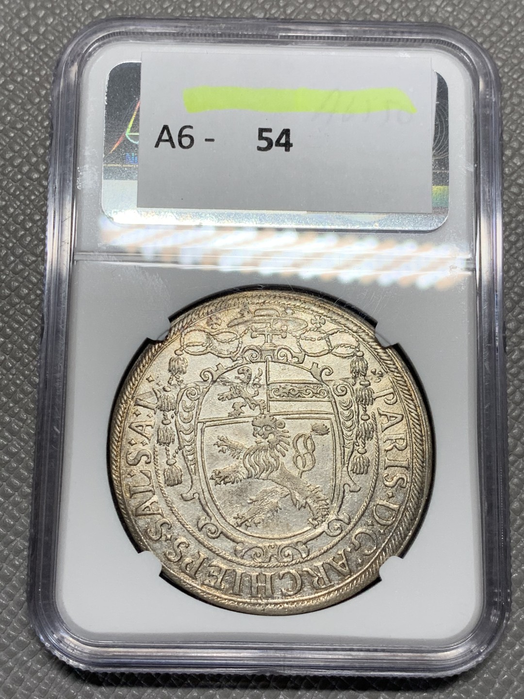 《竞宝斋》第135场-周日，周一连拍 (全场包邮) NGC MS62 神罗萨尔茨堡 1623年 泰勒银币 淡金彩 收藏级品相