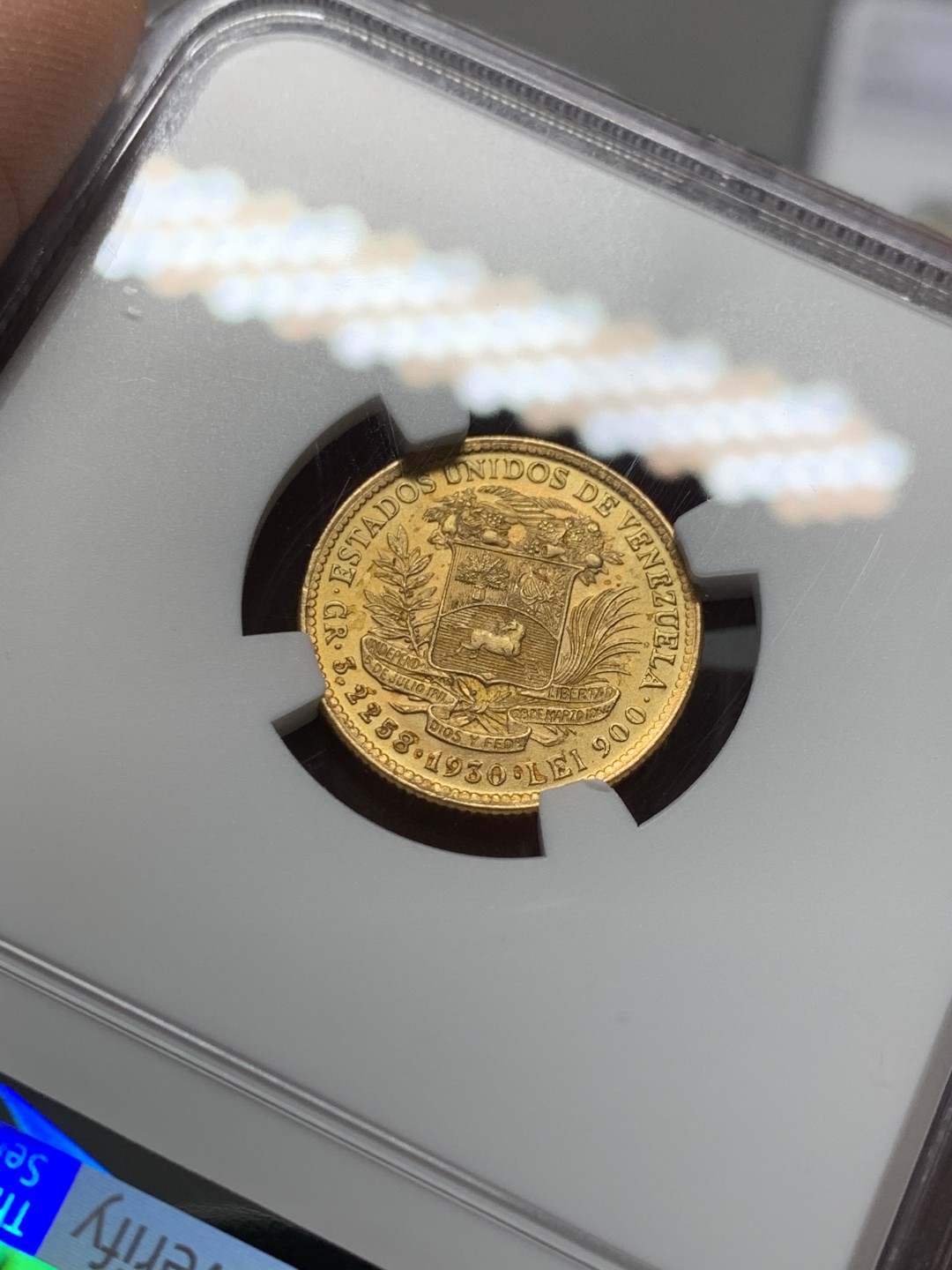 《竞宝斋》第135场-周日，周一连拍 (全场包邮) NGC-MS65 委内瑞拉1930年 10玻利瓦尔金币 这个分数可以秒杀一切了