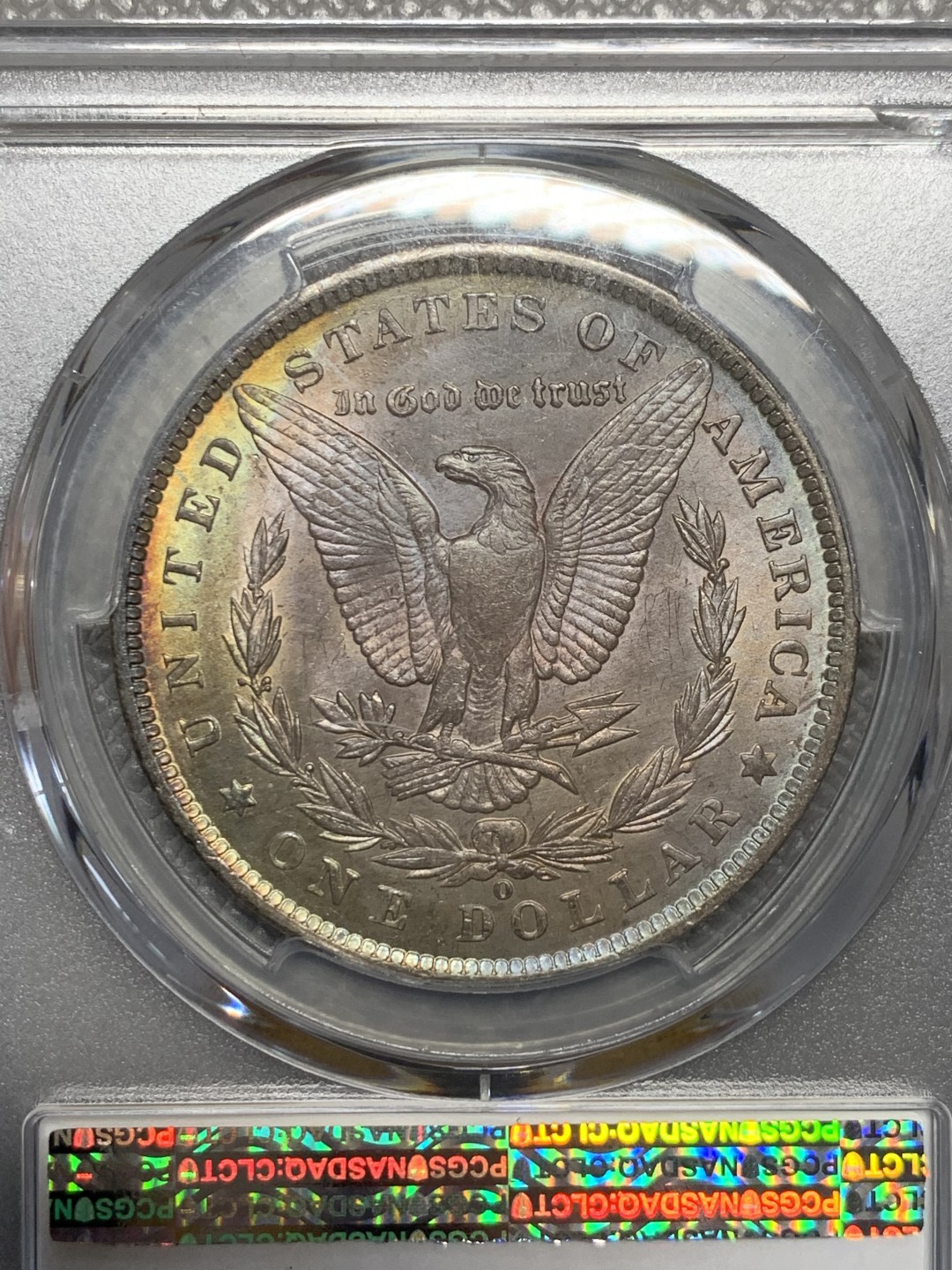 《竞宝斋》第135场-周日，周一连拍 (全场包邮) PCGS-MS64 美国1885年 摩根银币 光度好 蓝绿包浆 非常漂亮