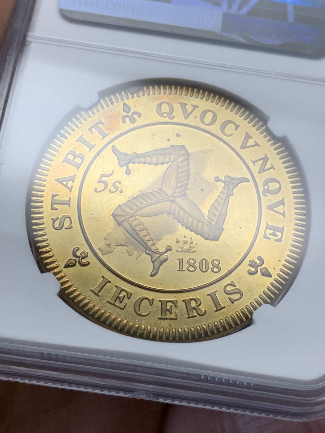 《竞宝斋》第135场-周日，周一连拍 (全场包邮) NGC-PF66 马恩岛1808年（2007）克朗币后铸