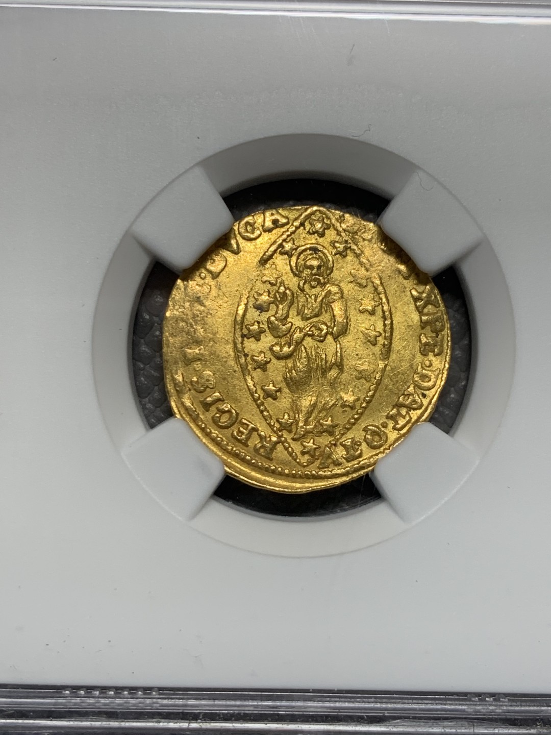 《竞宝斋》第135场-周日，周一连拍 (全场包邮) NGC-AU50 意大利威尼斯1763年 1杜卡特金币 早期的手打金币