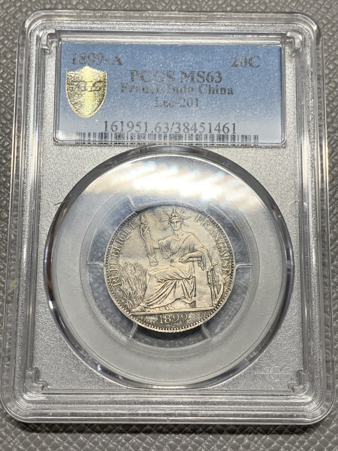 《竞宝斋》第135场-周日，周一连拍 (全场包邮) PCGS-MS63 坐洋1899年 20分 早期年份银币 好品非常稀少