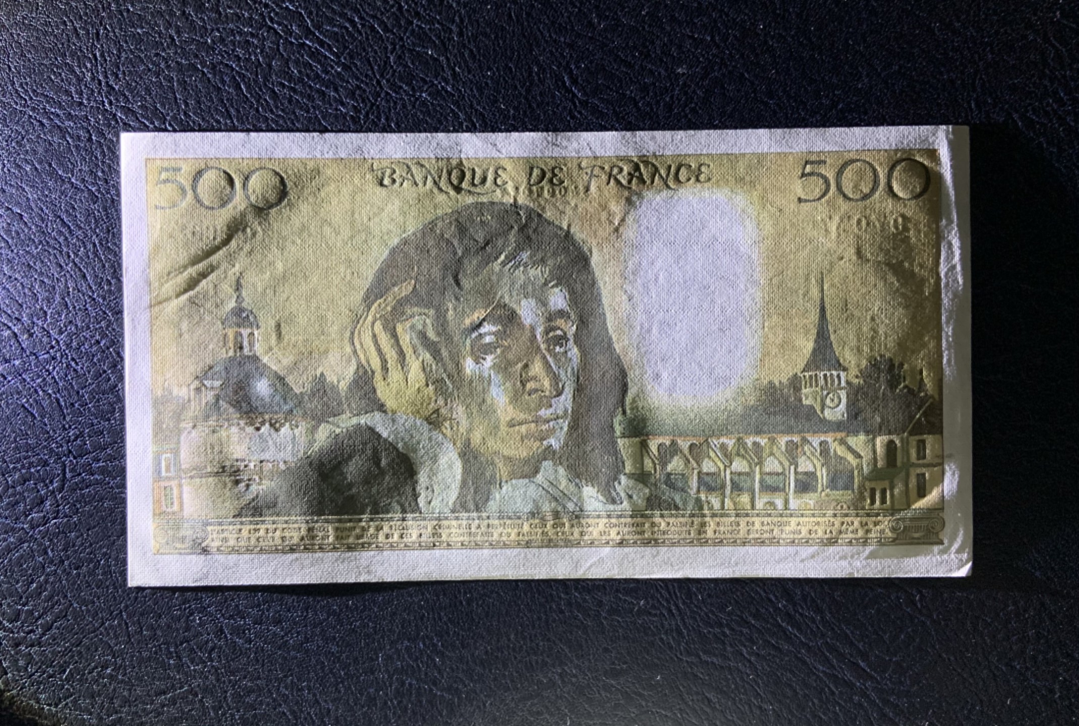 收藏联盟Quantum Auction 第232期拍卖 法国1987年500法郎 品相UNC- 无针孔 物理学家帕斯卡