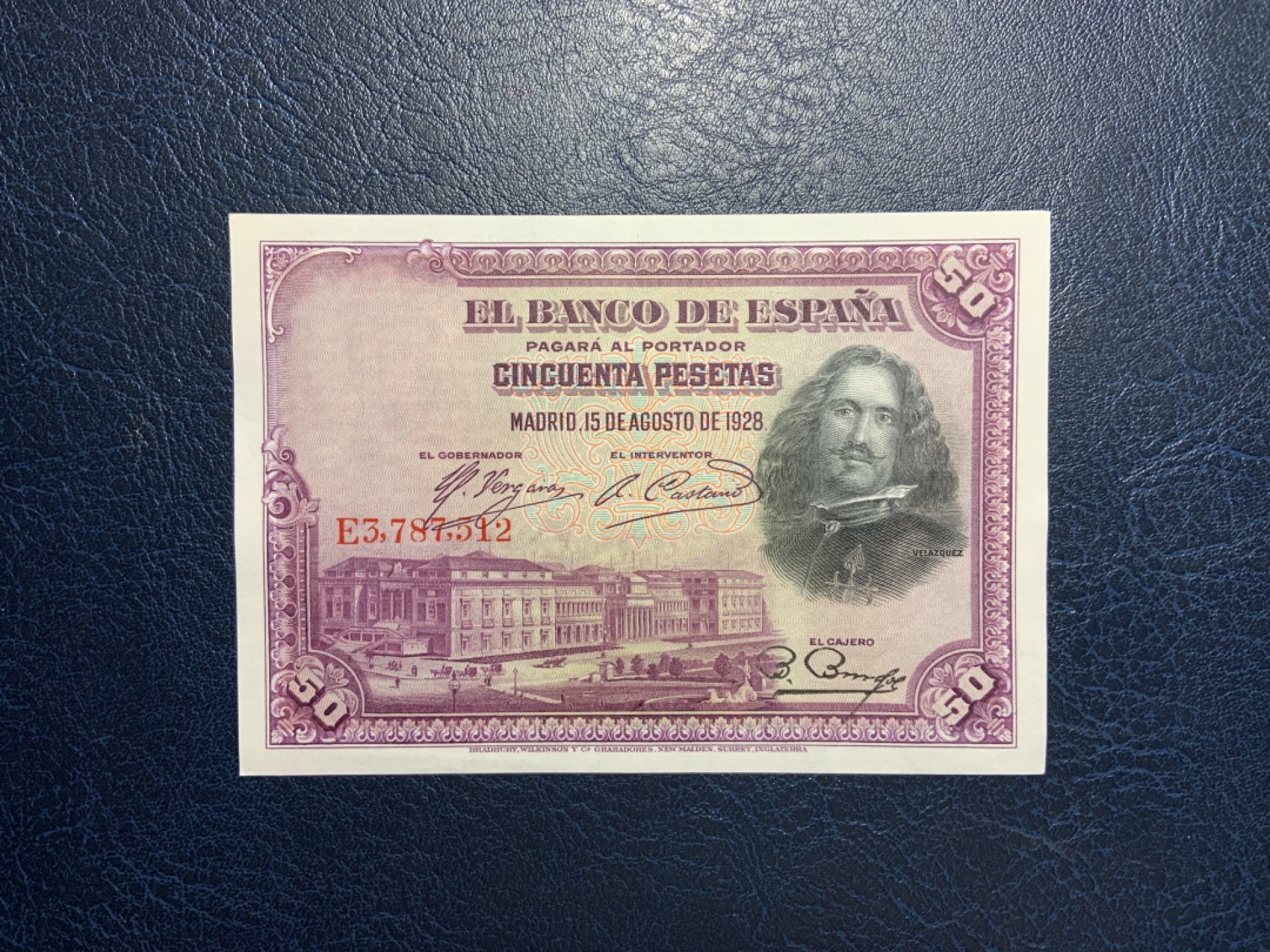 收藏联盟Quantum Auction 第232期拍卖 西班牙1928年50比塞塔 品相UNC- 