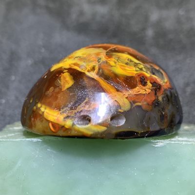 精美战国红玛瑙雕刻冰裂纹笑口常开把件一个！ 精美战国红玛瑙雕刻冰裂纹笑口常开把件一个！