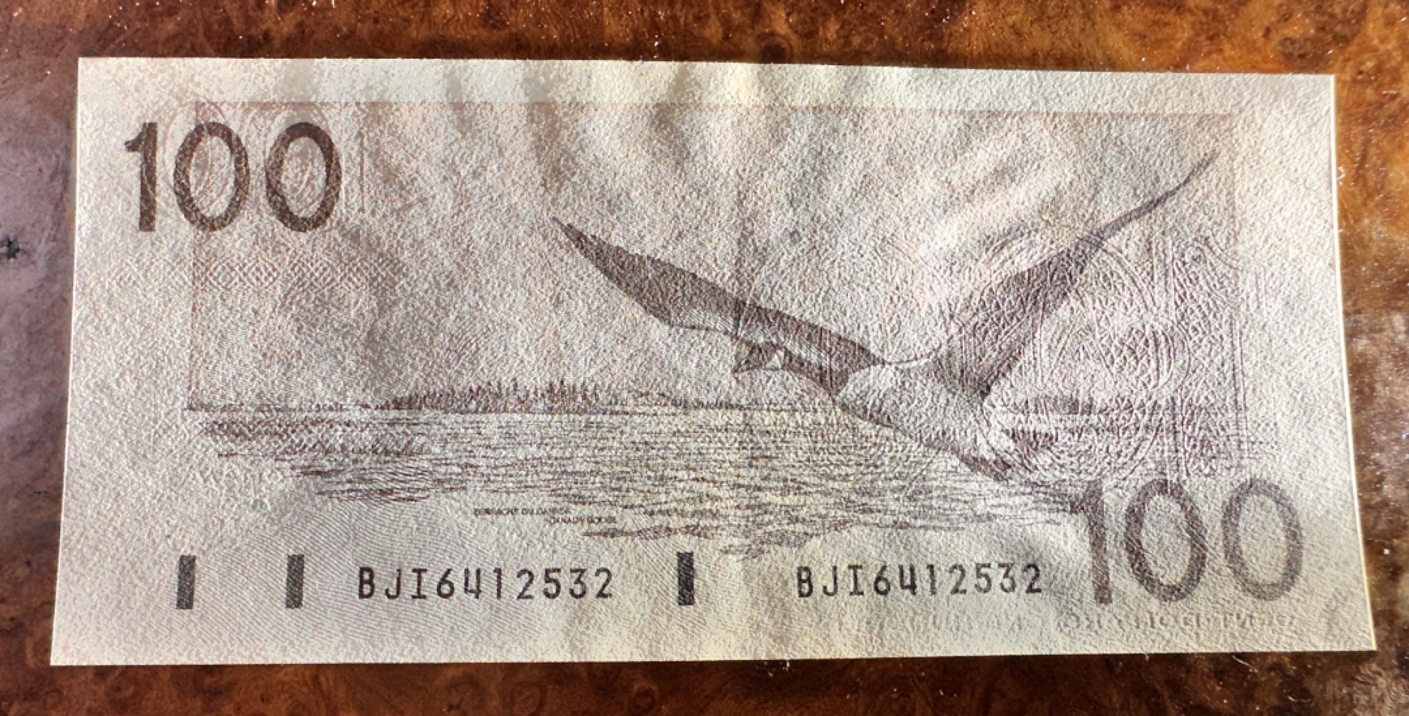 Chase Auction 第17期 - - 外钞、民国钞和人民币混合场！（临时有事，推迟到20号） 加拿大100元，鸟版，品相如图，AU品相！