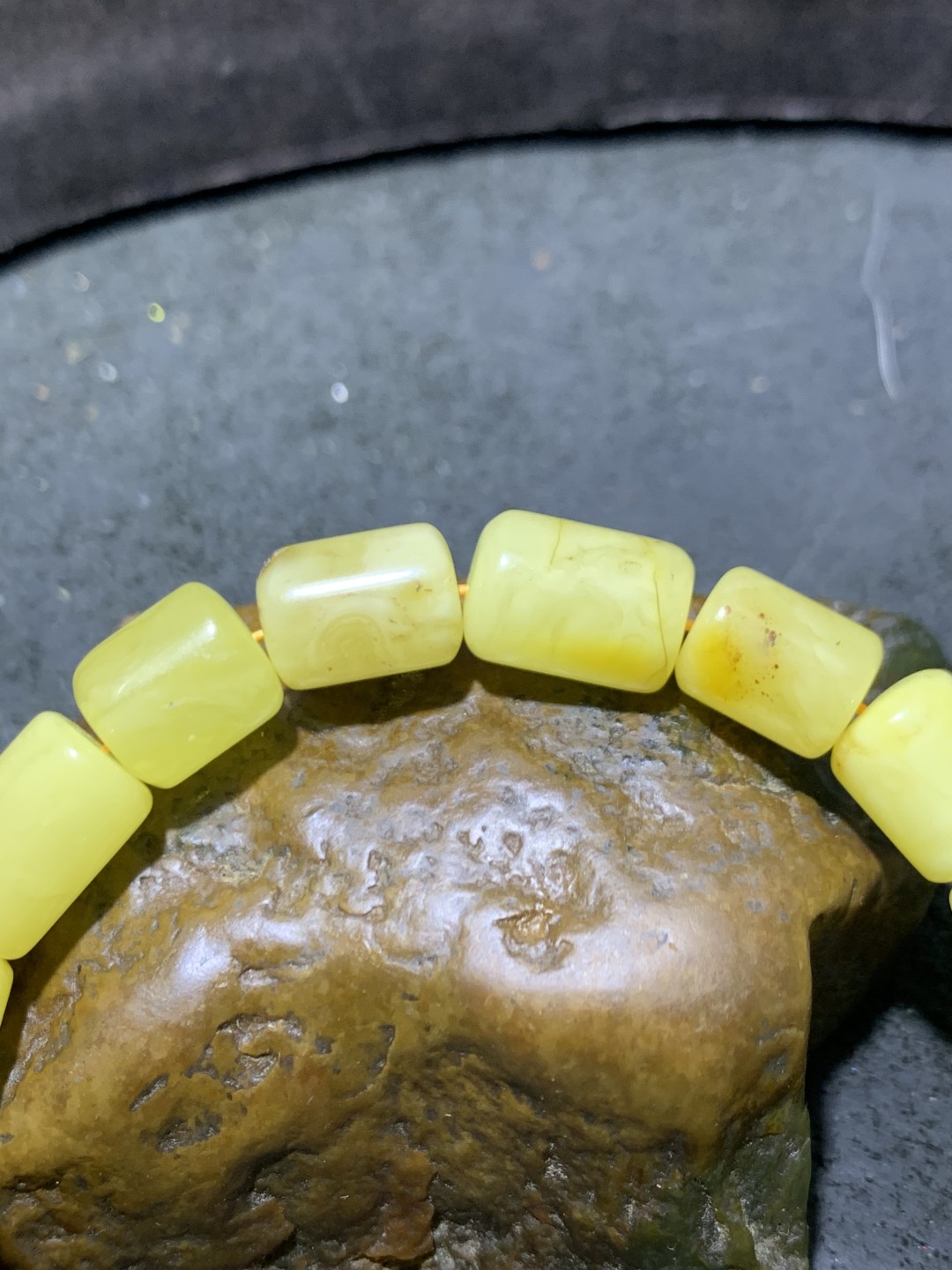 天然乌克兰蜜蜡桶珠手串1条