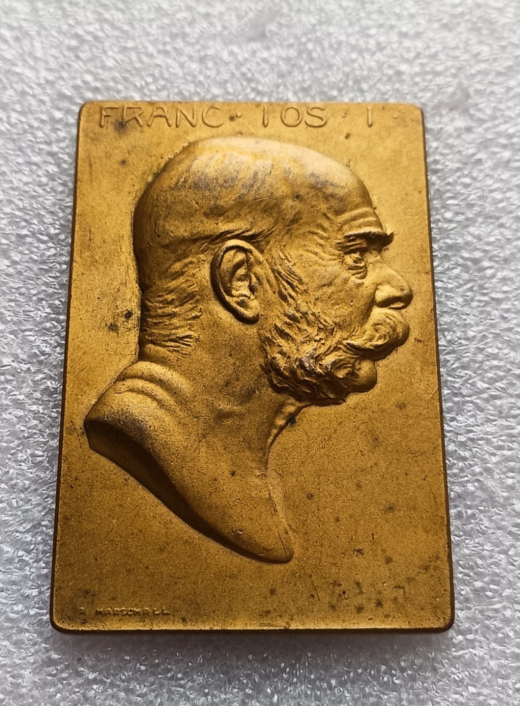 瓶子🏺第79期拍卖会 1908年奥匈帝国维也纳-布达佩斯行军纪念铜镀金章尺寸46*70mm重量80.4g