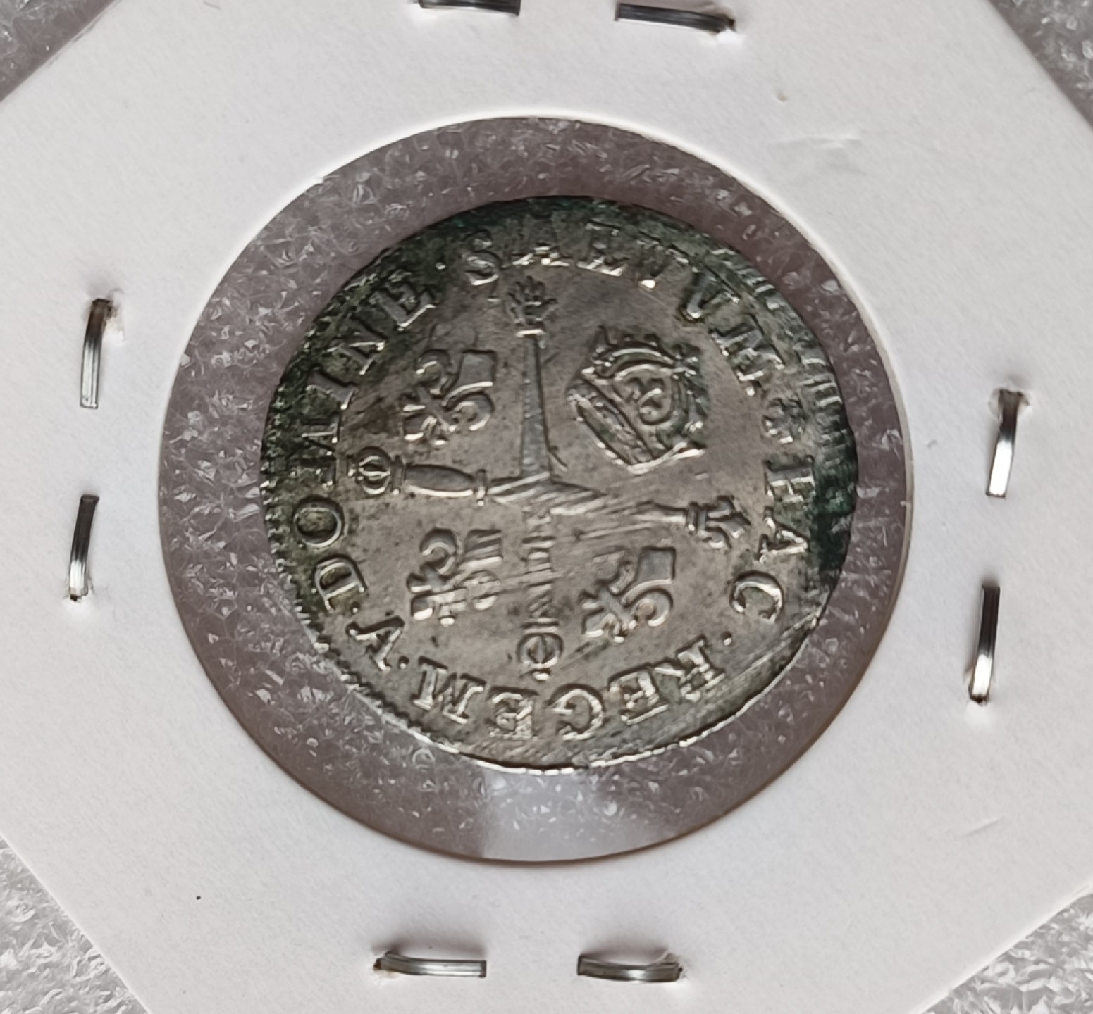 瓶子🏺第79期拍卖会 法国1707年太阳王路易十四10sols（1/8埃居小银币）好品带底光3.05克