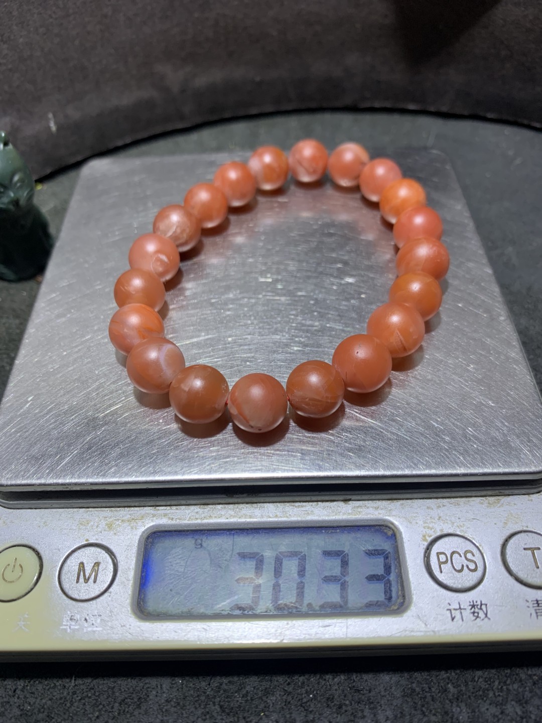 精美保山南红亚光单圈手串一条，