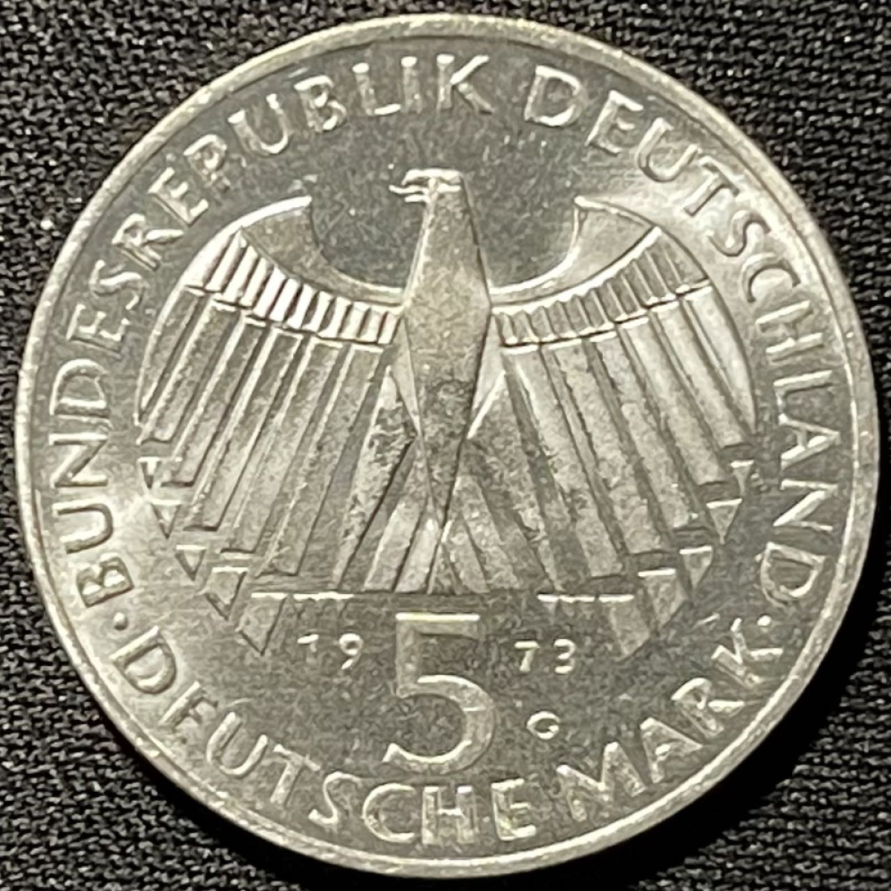 紫瑗钱币——第262期拍卖 联邦德国 1973年 G厂 法兰克福议会诞辰125后年 11.2克 0.625银 UNC