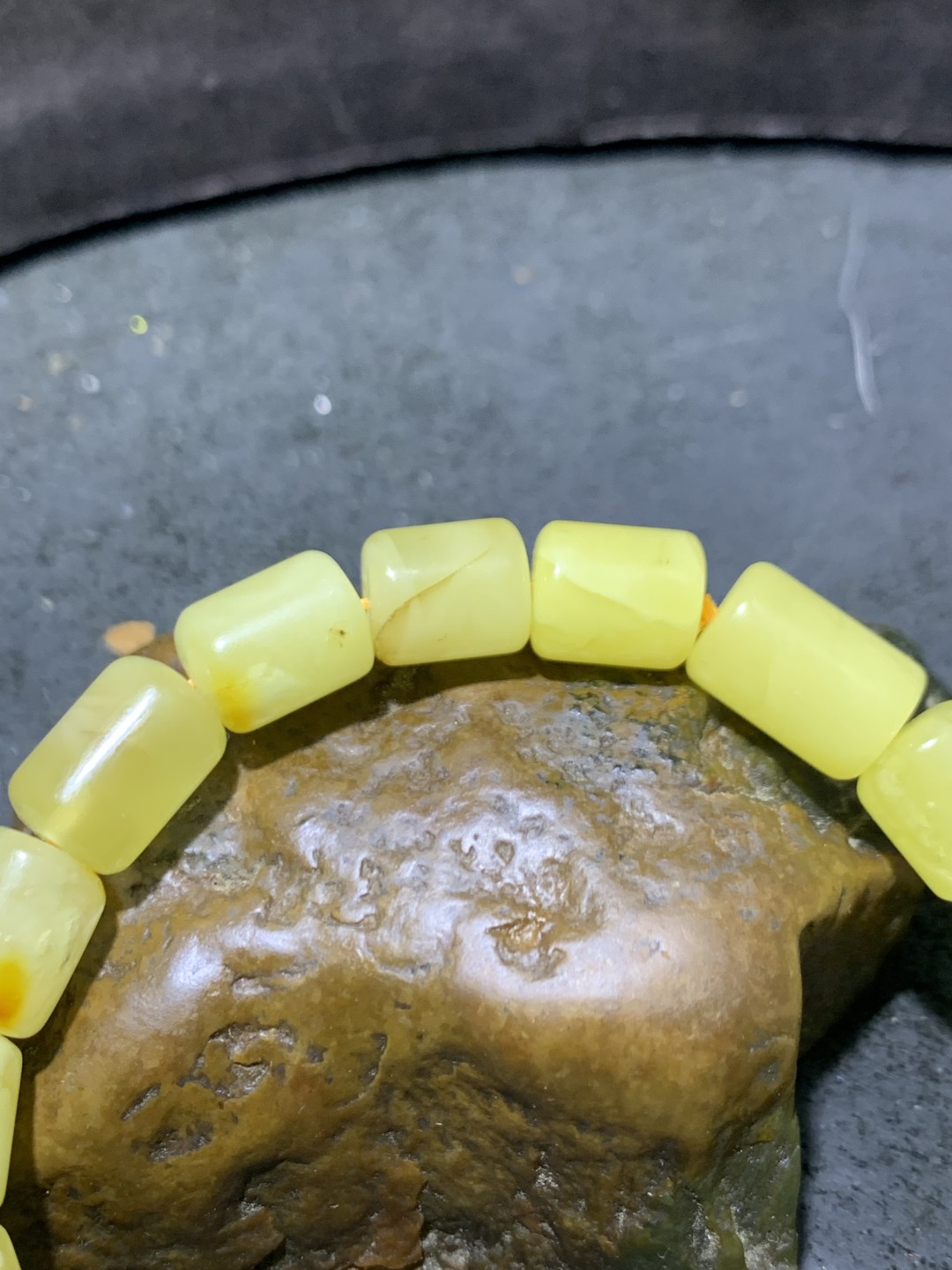 天然乌克兰蜜蜡桶珠手串1条