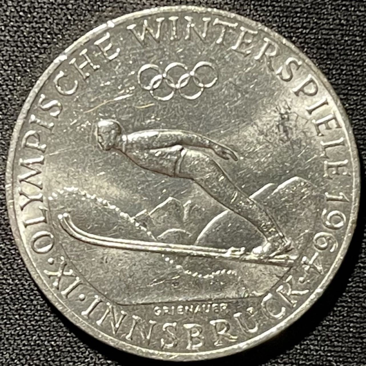 紫瑗钱币——第317期拍卖 奥地利 1964年 因斯布鲁克冬奥会 50先令 20克 0.9银 UNC