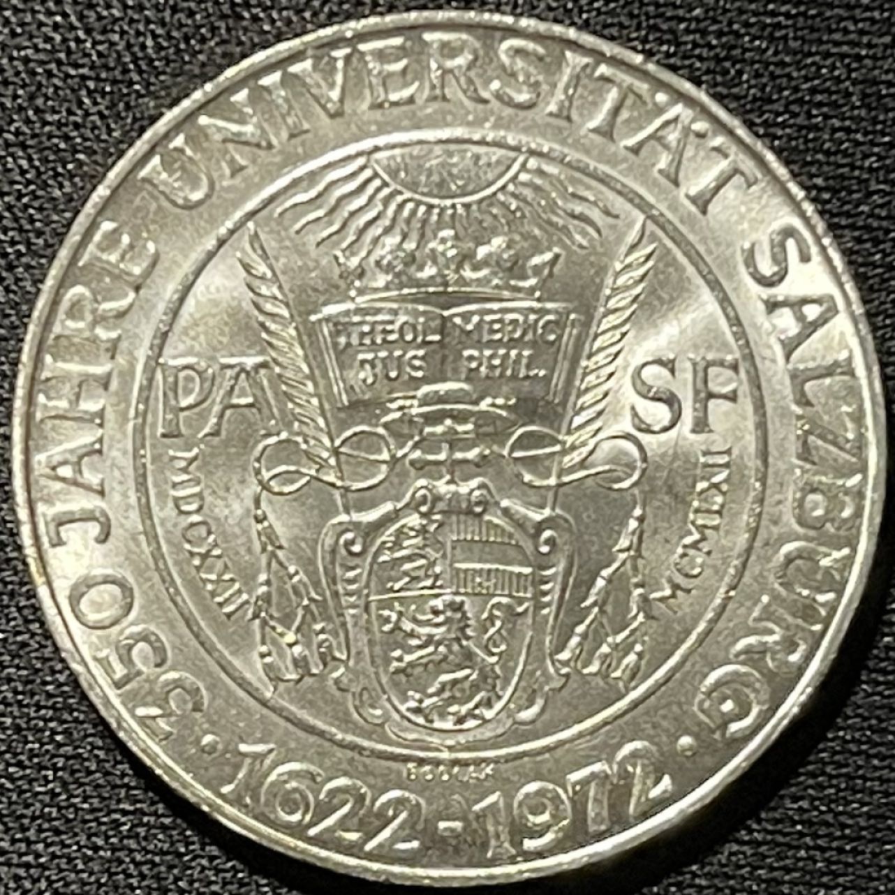 紫瑗钱币——第262期拍卖 奥地利 1972年 萨尔兹堡大学350周年 50先令 20克 0.9银 UNC