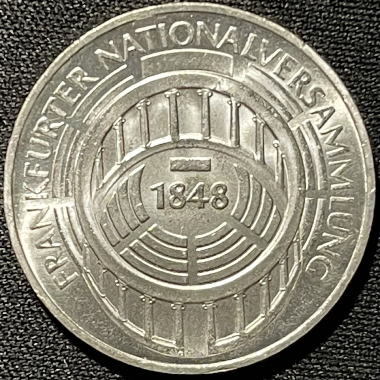 紫瑗钱币——第262期拍卖 联邦德国 1973年 G厂 法兰克福议会诞辰125后年 11.2克 0.625银 UNC