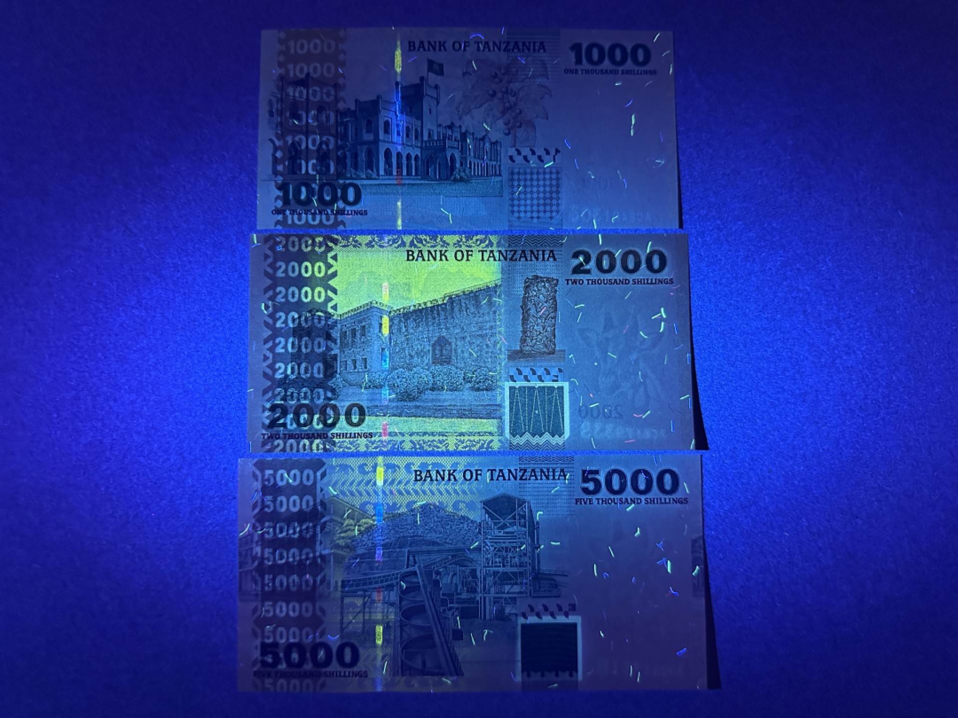 《张总收藏》90期——浓缩外币精品场 坦桑尼亚1000-5000先令3张 UNC 2003年版