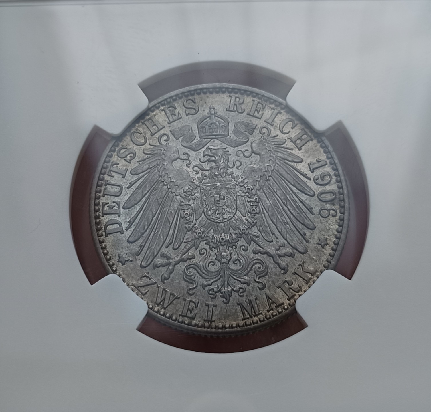 瓶子🏺第79期拍卖会 德国巴登1906年2马克金婚纪念银币NGC MS64