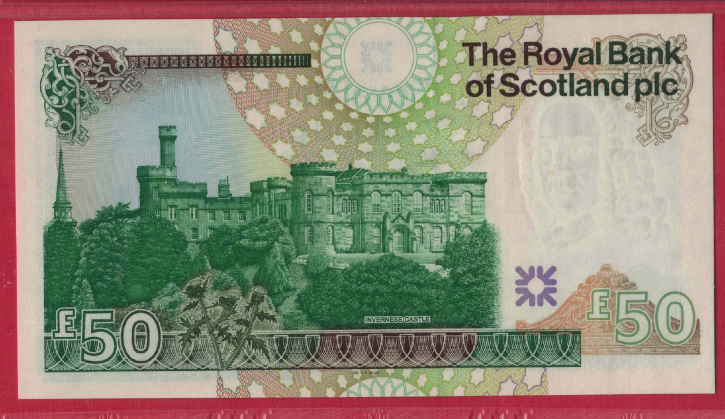 苏格兰50镑 2005年 P-367 大票幅 A1冠 无47 欧洲纸币 实物图 UNC