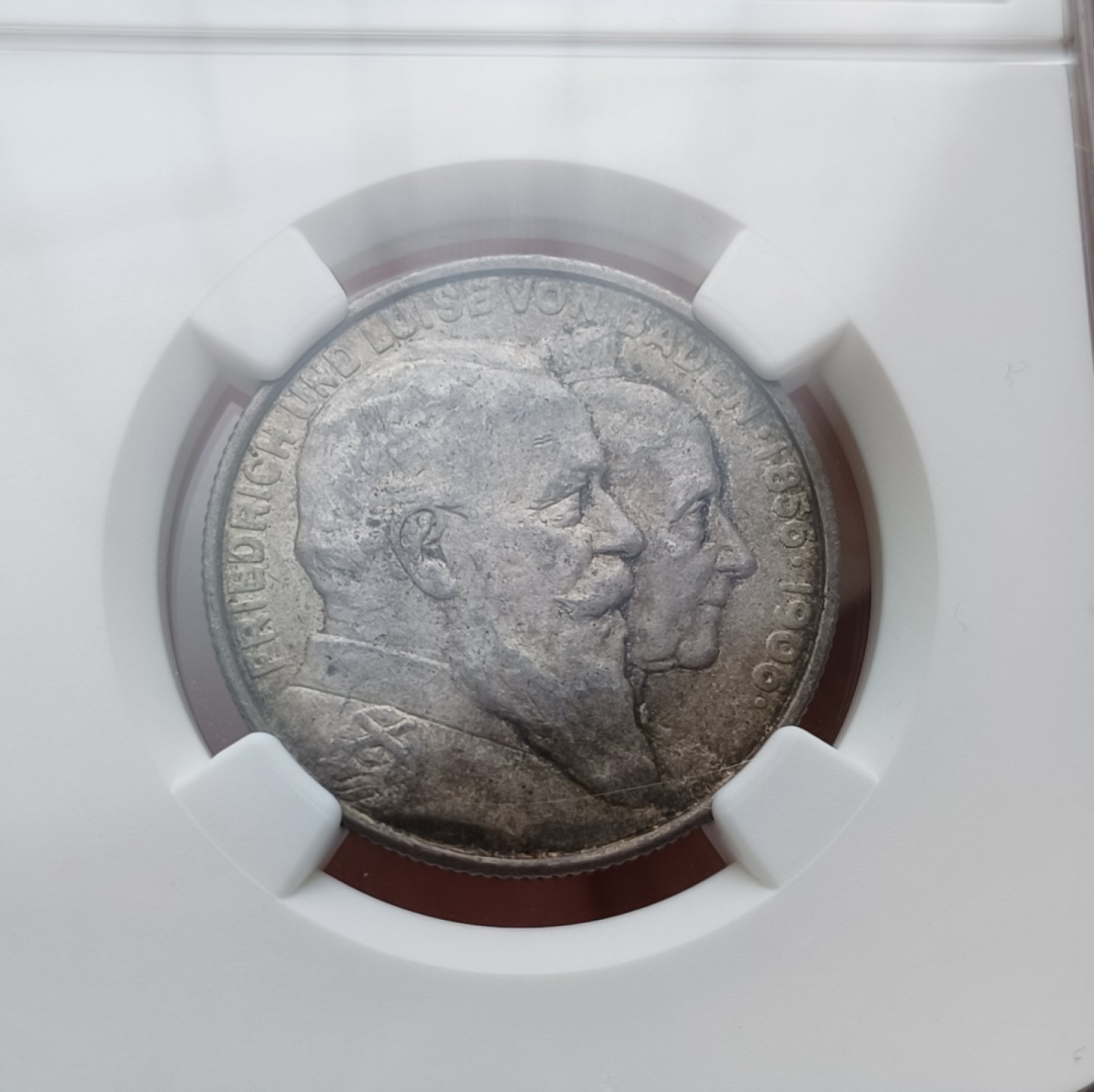 瓶子🏺第79期拍卖会 德国巴登1906年2马克金婚纪念银币NGC MS64