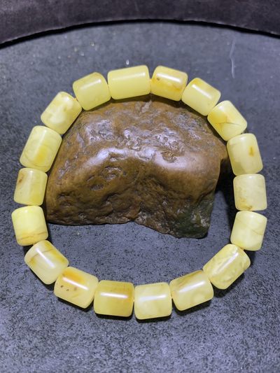 天然乌克兰蜜蜡桶珠手串1条 - 天然乌克兰蜜蜡桶珠手串1条
