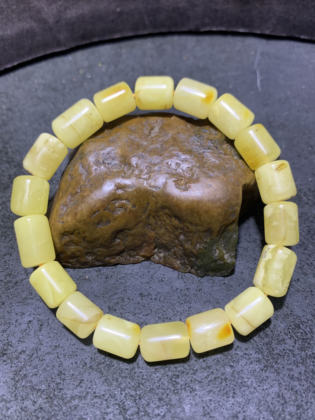 天然乌克兰蜜蜡桶珠手串1条
