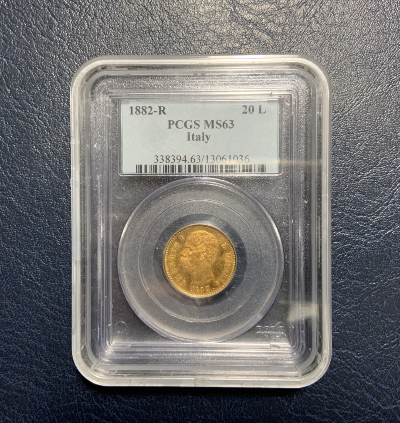 收藏联盟Quantum Auction 第233期拍卖 意大利1882年20里拉金币 PCGS63 金重6.45g 纯度90%