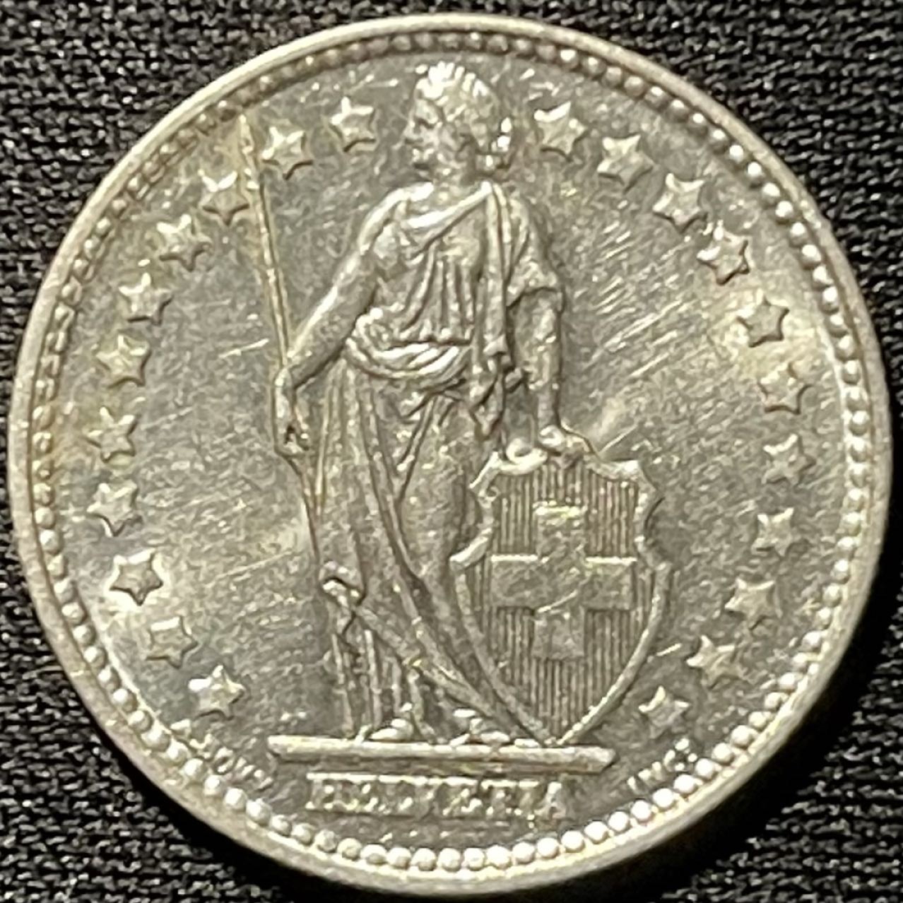 紫瑗钱币——第262期拍卖 瑞士 1960年 赫尔维蒂亚 1法郎 5克 0.835银 UNC