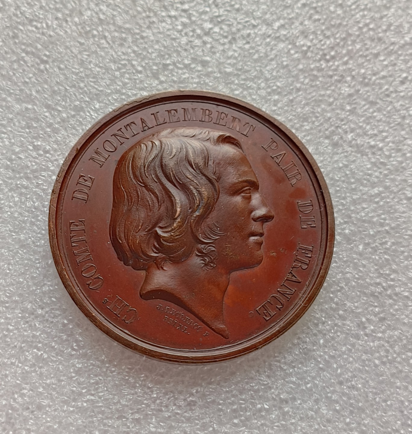 瓶子🏺第79期拍卖会 1838年比利时查尔斯伯爵铜章直径51mm重量51.3g