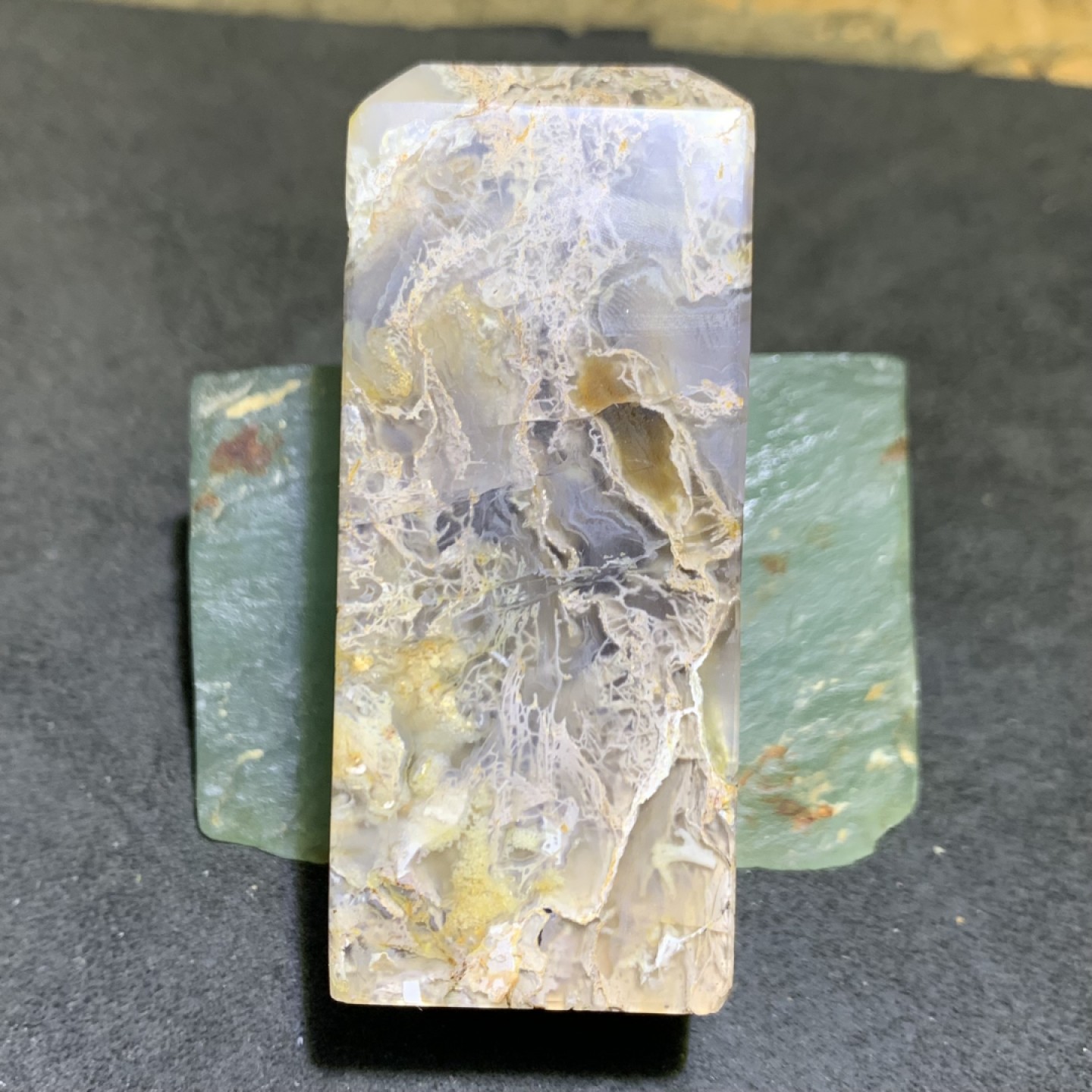 天然精美水草玛瑙章料一方