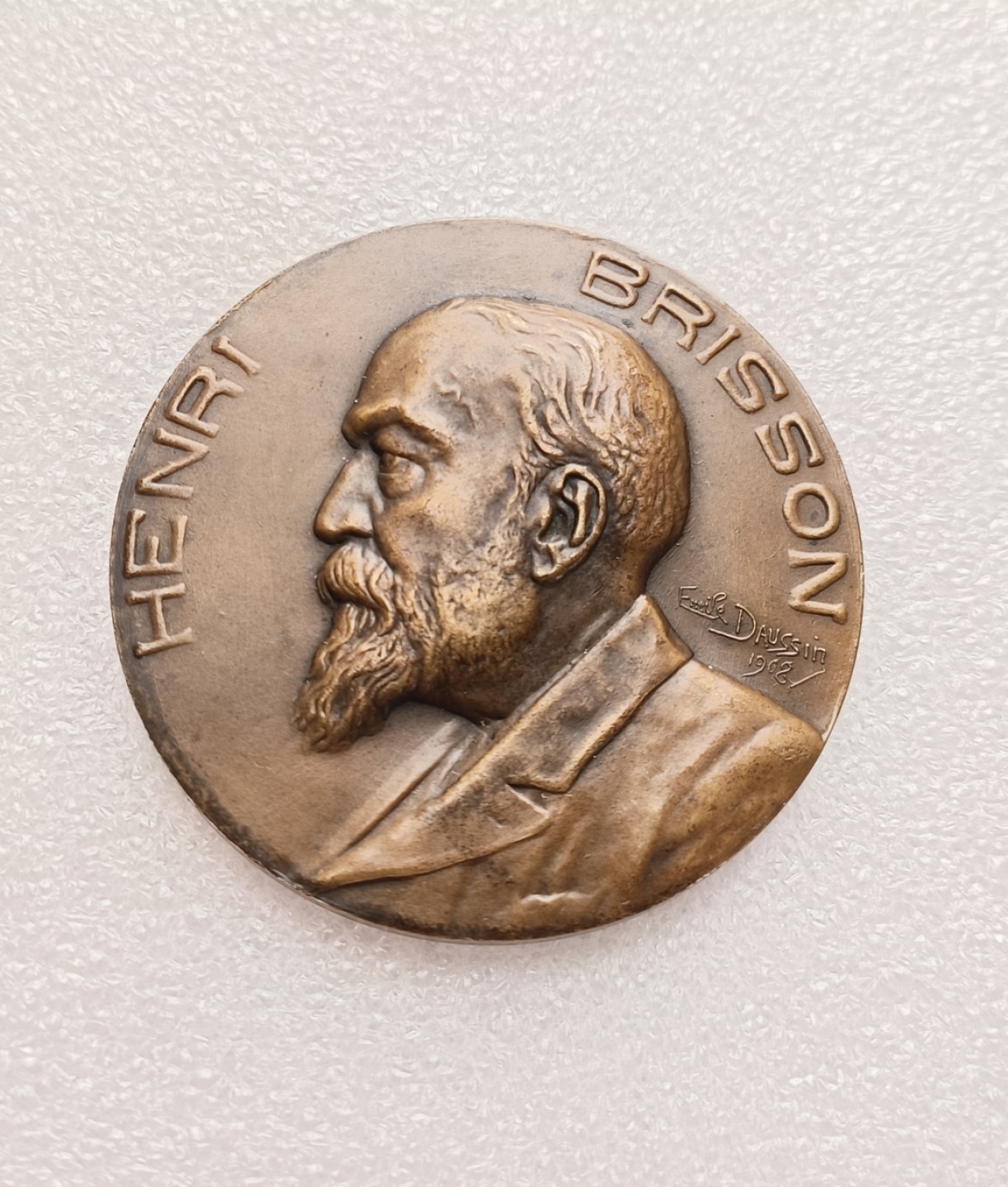 瓶子🏺第79期拍卖会 1908年法国商会主席布里逊铜章直径57mm重量87.5g