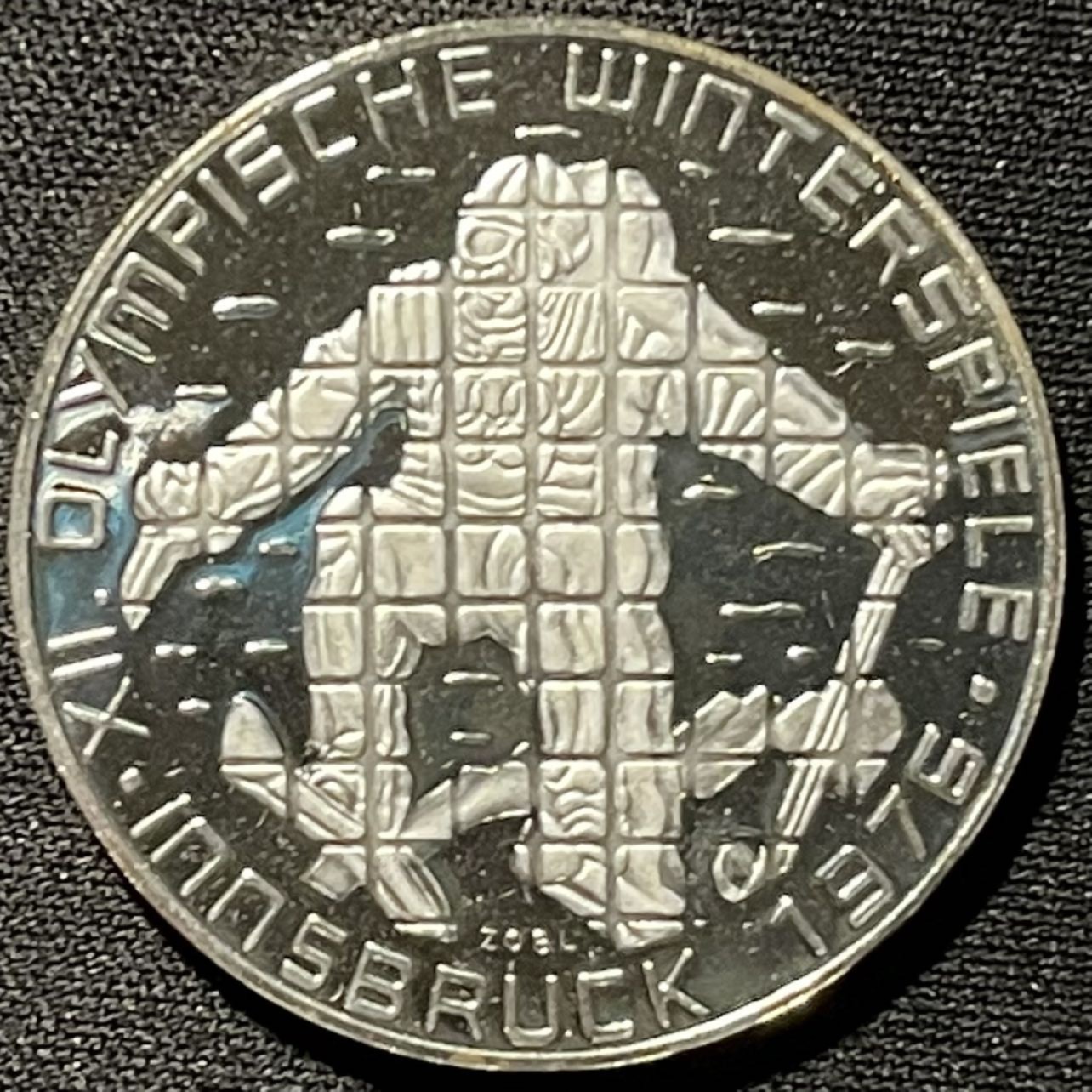 紫瑗钱币——第262期拍卖 奥地利 1976年 因斯布鲁克冬奥运 滑雪 100先令 24克 0.64银 精制