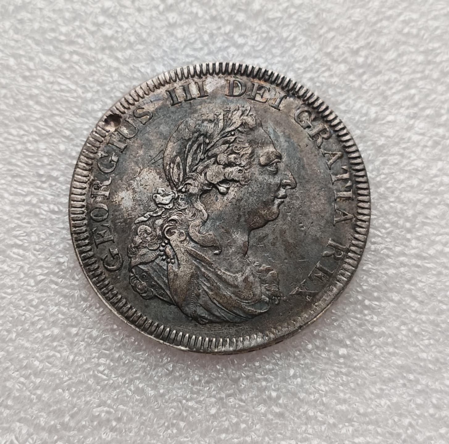 瓶子🏺第79期拍卖会 英格兰银行1804年5先令大银币乔治三世银币用双柱银币做币配复压正面有个坑