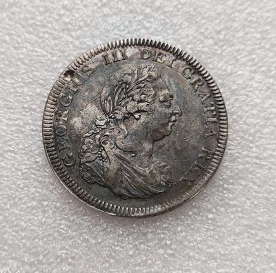 瓶子🏺第79期拍卖会 - 英格兰银行1804年5先令大银币乔治三世银币用双柱银币做币配复压正面有个坑