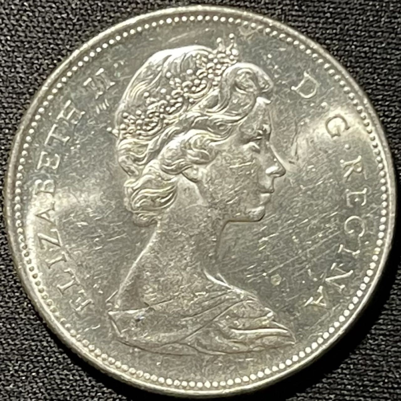 紫瑗钱币——第262期拍卖 加拿大 1966年 伊丽莎白二世 划船 1元 23.5克 0.8银 UNC