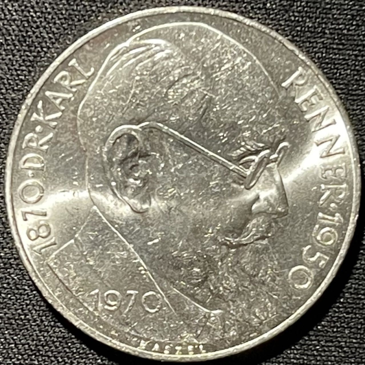 紫瑗钱币——第262期拍卖 奥地利 1970年 总统卡尔蕾纳 诞辰100周年 50先令 20克 0.9银 UNC