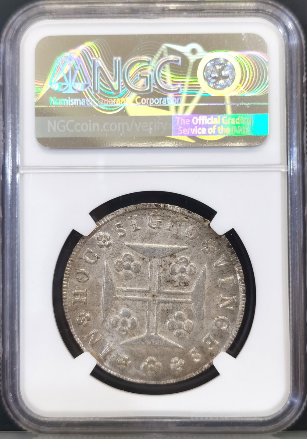 博洋堂世界钱币拍卖第016期（全场包邮） NGC MS64 1820年葡萄牙若昂五世400瑞斯 葡萄牙本土主币，正面地球，背面十字，比摄政时期的那版少见很多