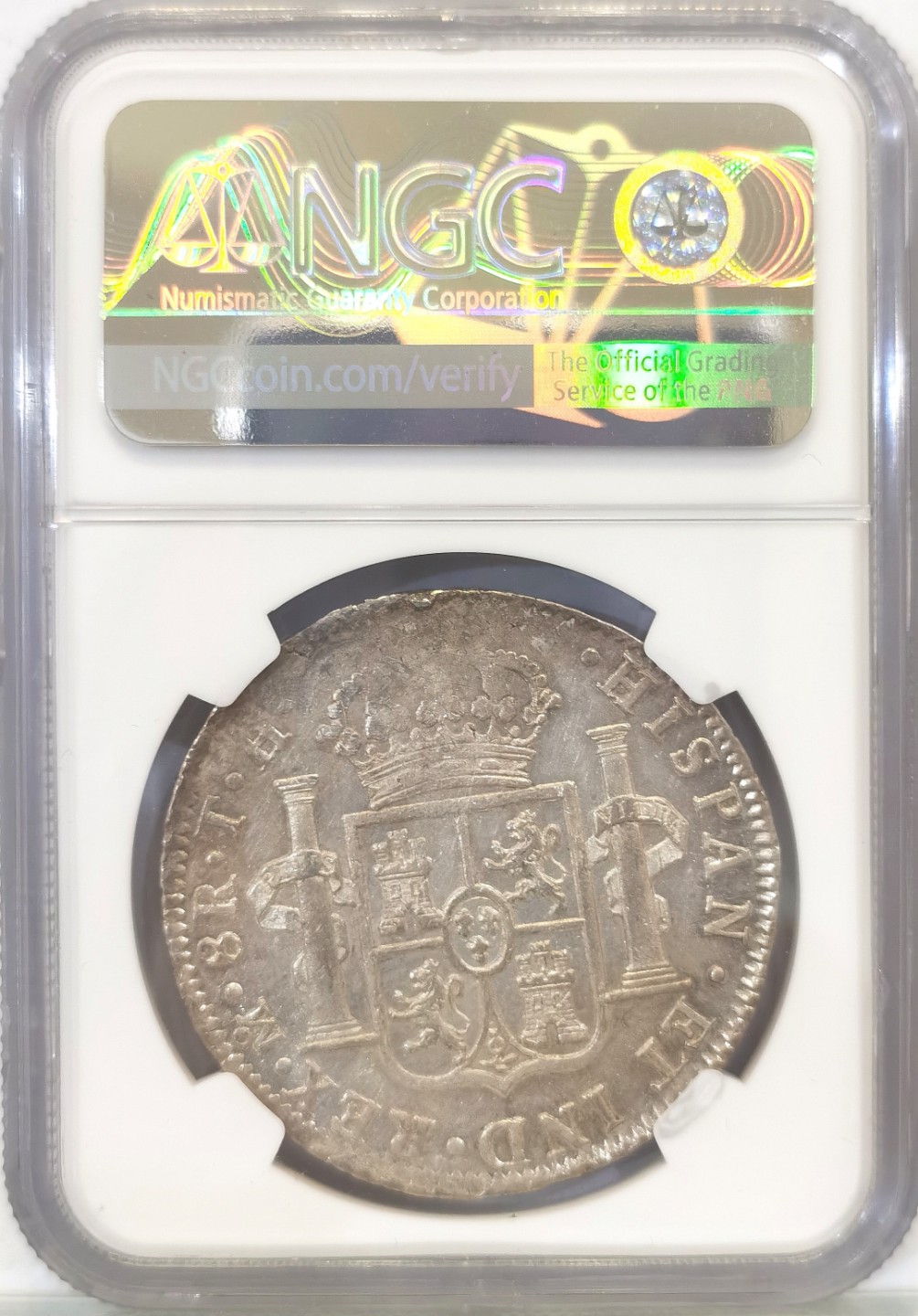 博洋堂世界钱币拍卖第016期（全场包邮） NGC AU58  墨西哥费迪南七世过渡双柱 MO 1809 8里亚尔 高光底板好 有点低评 目前价值洼地