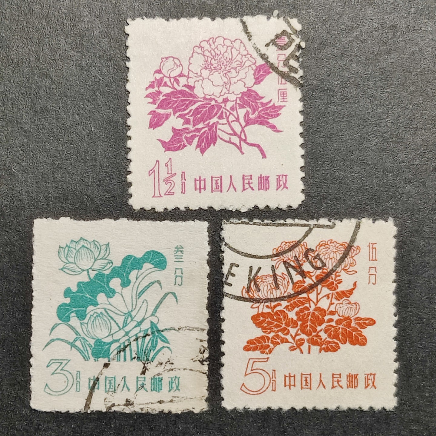 洪涛臻品批发群  精选邮票限时拍卖第一百八十七期 普10花卉 旧票3全 品相非常好！ 赝品多，本项终身保真！