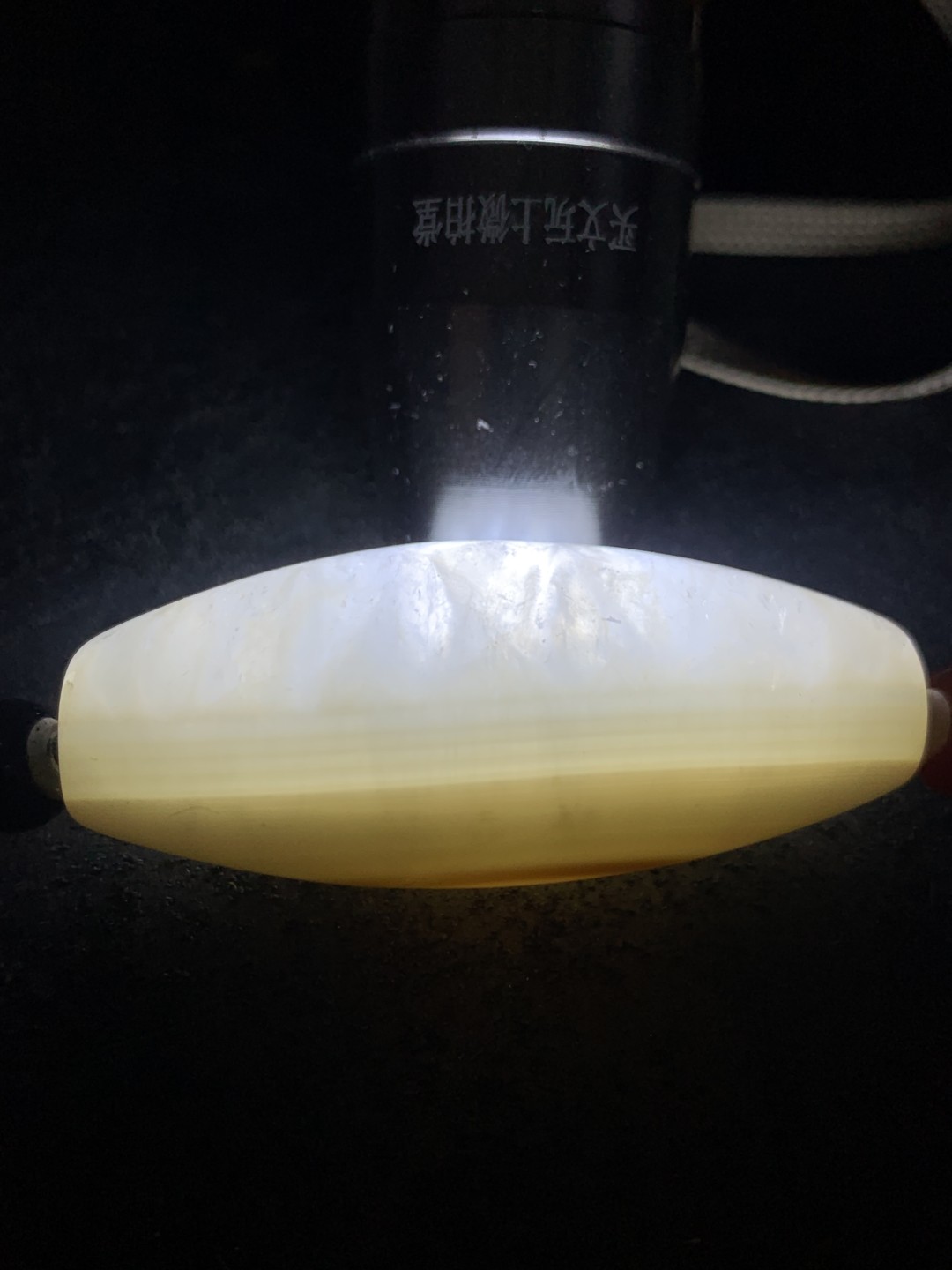 精美高玉化药师玛瑙天眼水晶天珠形大桶珠一颗