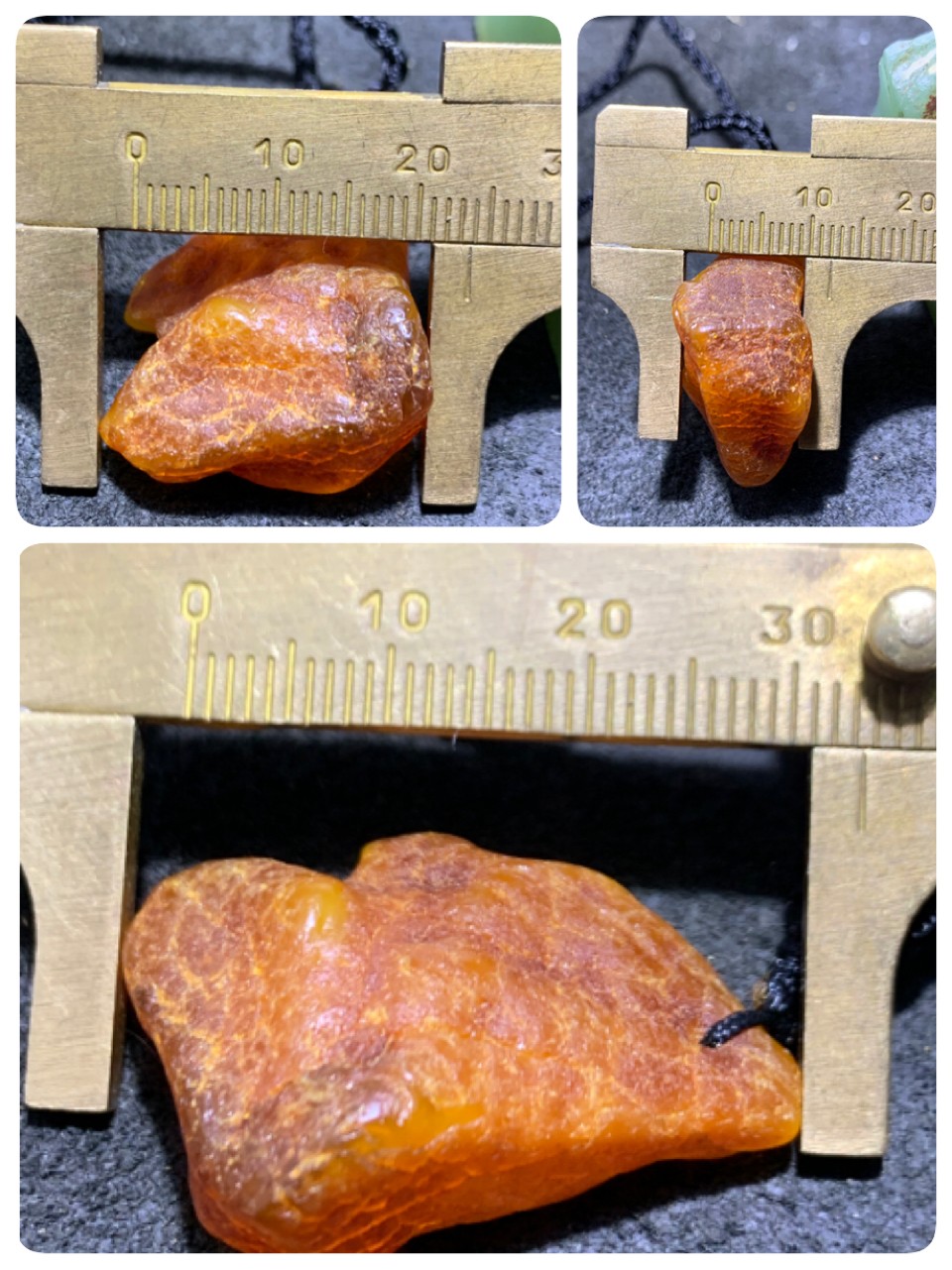 精品橘皮纹蜜蜡随形原石吊坠一块！
