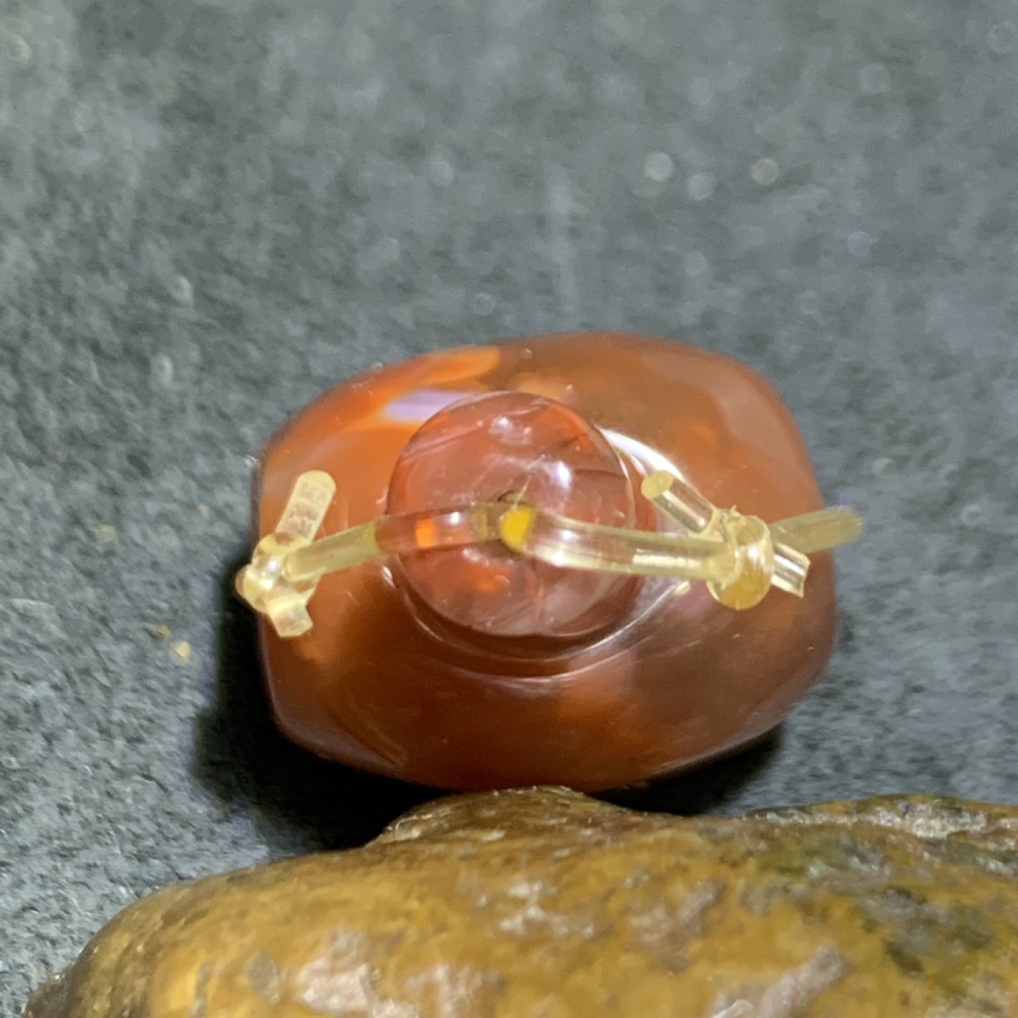 川料南红玛瑙火焰纹佛头三通一套