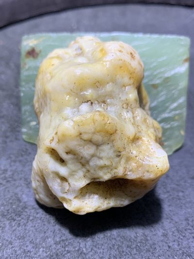精美戈壁高玉化鱼籽纹筋脉石原石把件，摆件一颗， - 精美戈壁高玉化鱼籽纹筋脉石原石把件，摆件一颗，