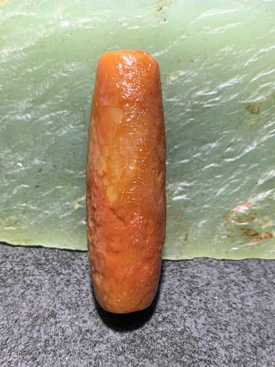 精美高玉化仿古风化纹玛瑙晶洞桶珠一颗 ， - 精美高玉化仿古风化纹玛瑙晶洞桶珠一颗 ，