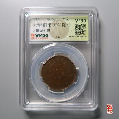 大清，光绪，双旗铜币 - 大清铜币丙午阳宁  大眼龙七焰