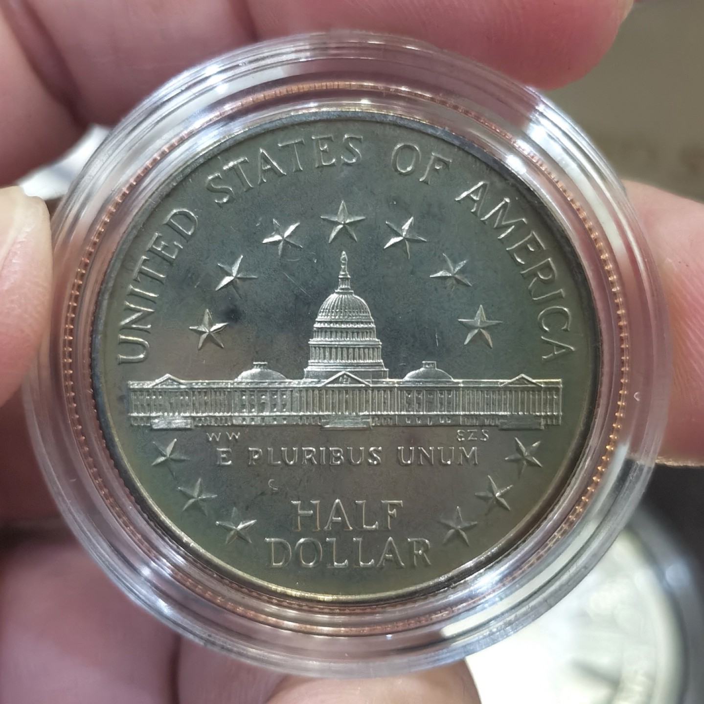 博洋堂世界钱币拍卖第016期（全场包邮） 美国国会原盒套币 世界硬币大赛最受欢迎币&最佳历史意义币 内含1987年宪法5美元金币1枚 金币重8.359g 900金、1989年26.7克1美元银币1枚、1989年1美元镍币1枚