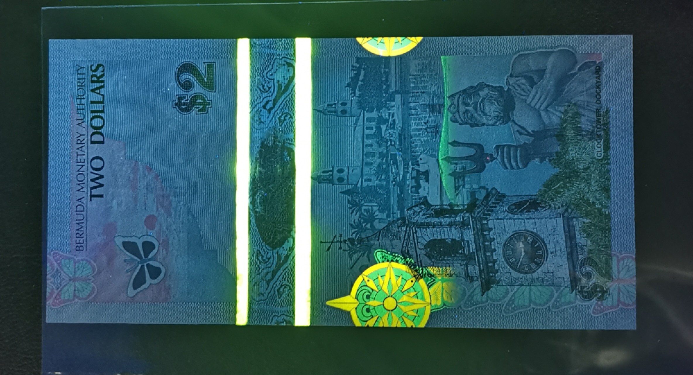 《张总收藏》90期——浓缩外币精品场 百慕大2009年2元A1冠UNC无4 漂亮的蓝鸟 IBNS世界最佳纸币获奖钞