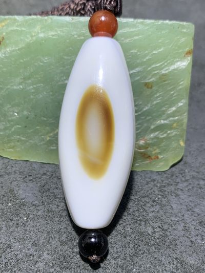 精美高玉化药师玛瑙天眼水晶天珠形大桶珠一颗 - 精美高玉化药师玛瑙天眼水晶天珠形大桶珠一颗